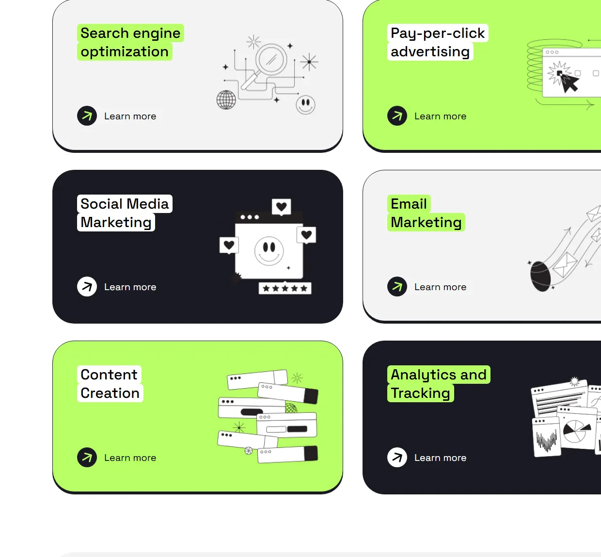 Codia: the services cards at 1240px