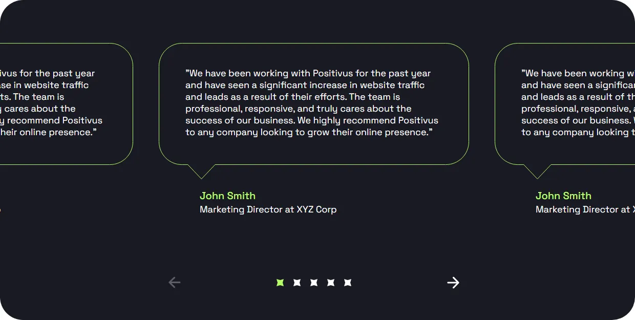 The design: the testimonials carousel