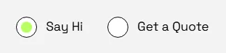 Weld: the contact form’s radio buttons