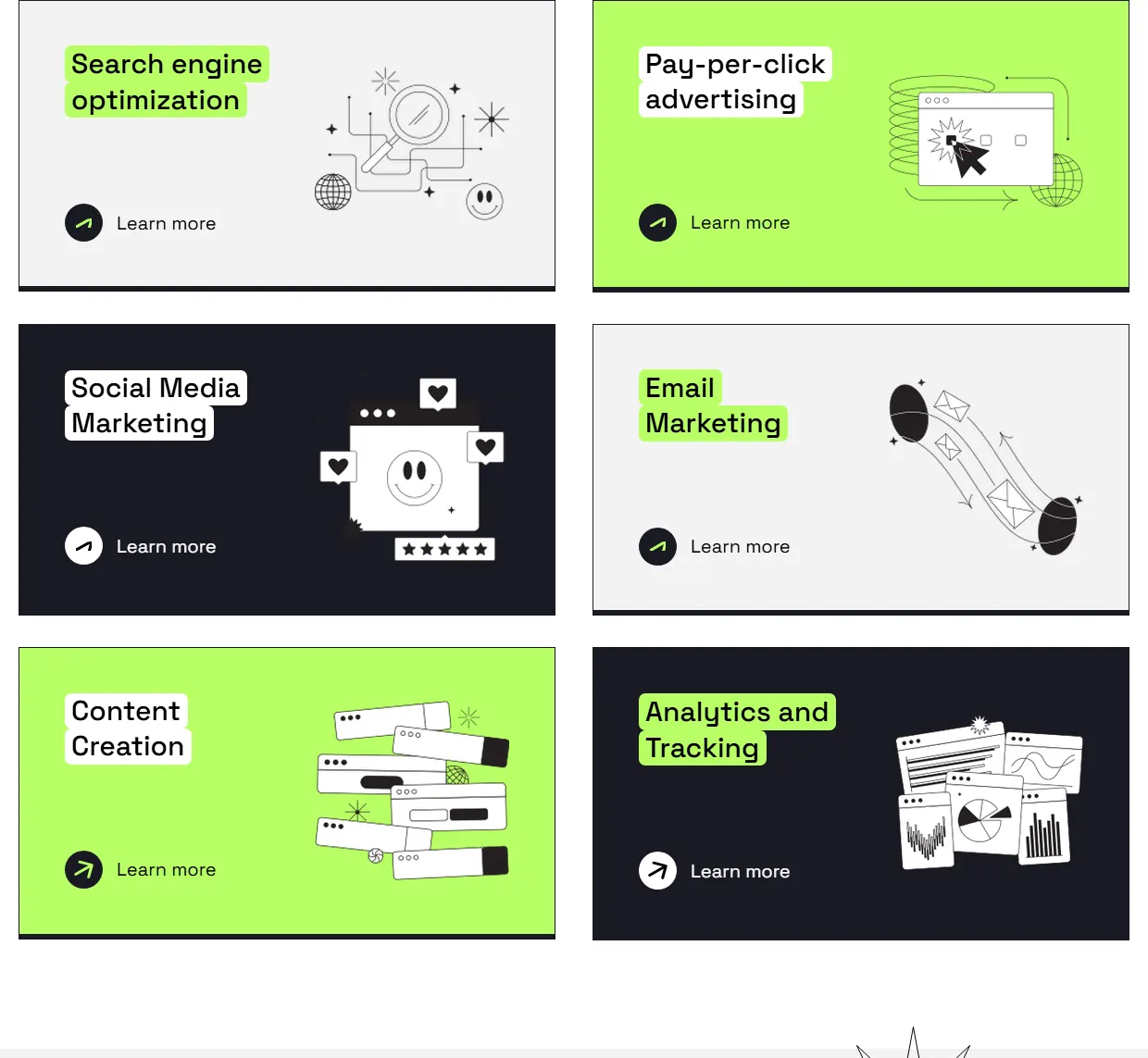 Weld: the services cards at 1240px