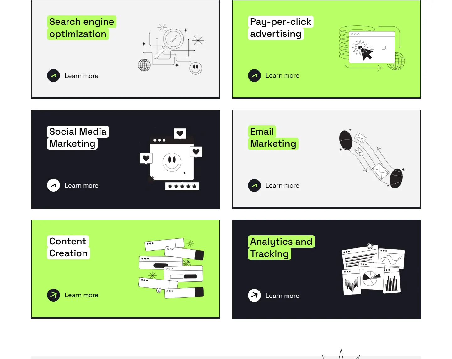 Weld: the services cards at 1440px