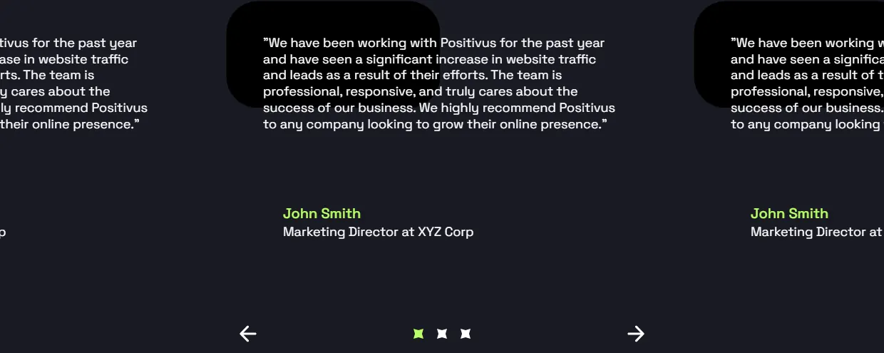 Weld: the testimonials carousel